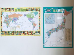 くもん学習ポスター日本地図・世界地図２